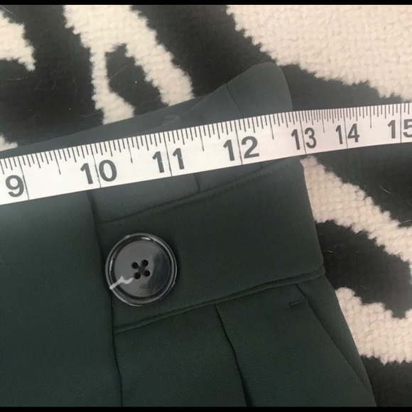 H&M High Waisted Paper Bag Waist Green Pants Sz 2 - Picture 7 of 11